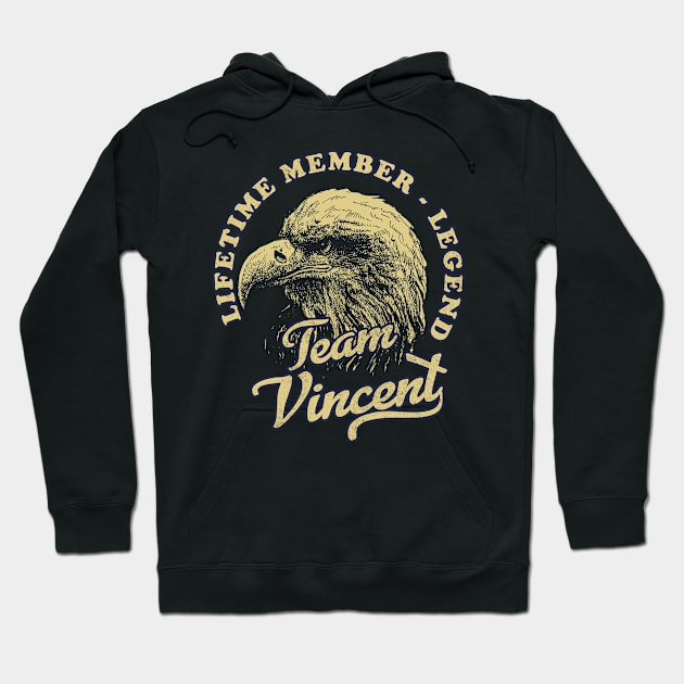 Vincent Name - Lifetime Member Legend - Eagle Hoodie by Stacy Peters Art